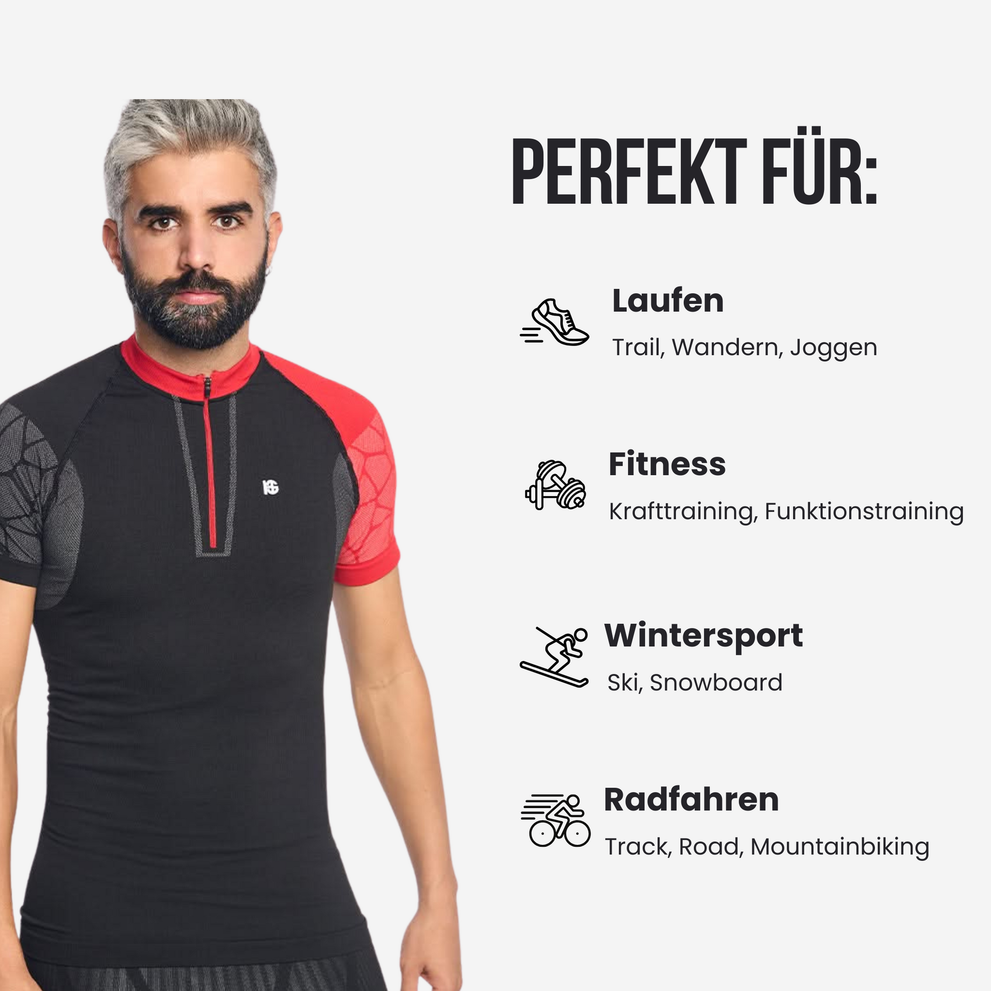 Pro Team - Performance verbesserndes T-Shirt mit Kompression und Carbonfasern