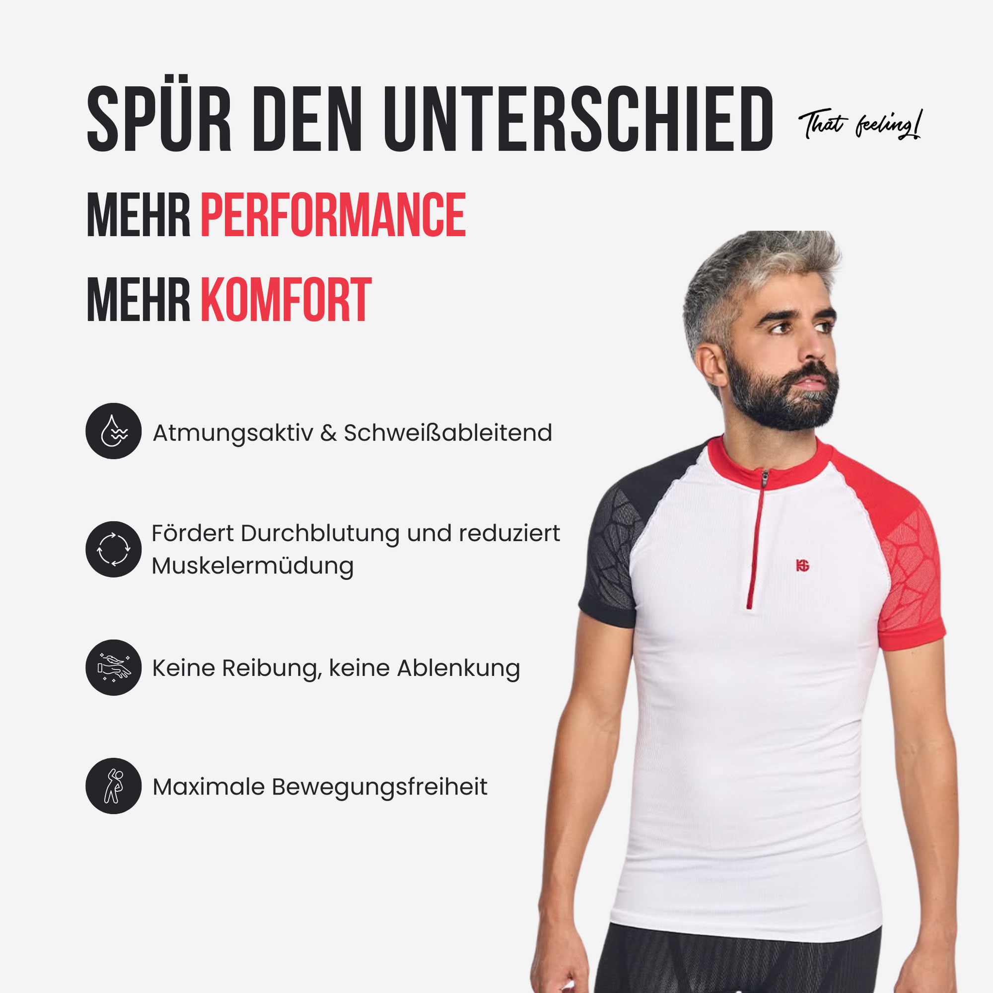 Pro Team - Performance verbesserndes T-Shirt mit Kompression und Carbonfasern