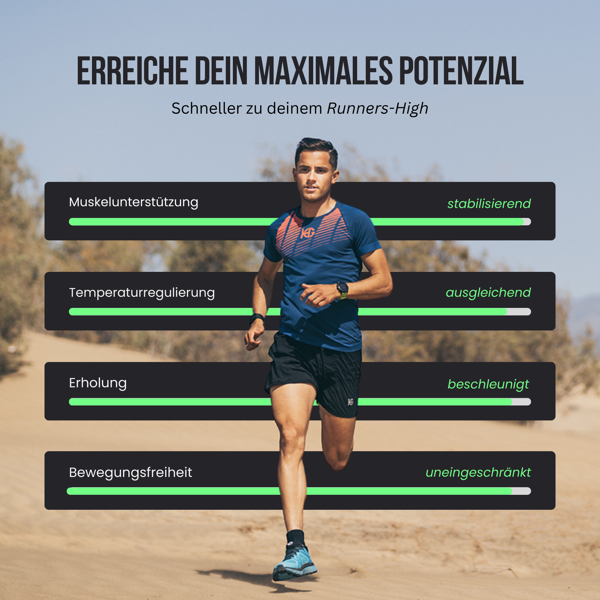 Dales - Performance verbessernde ultraleichte Shorts mittlere Kompression